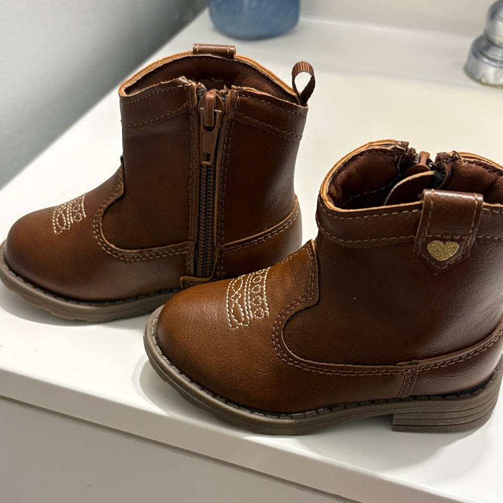 Carter's Toddler Brown Faux-Leather Side-Zip Boots